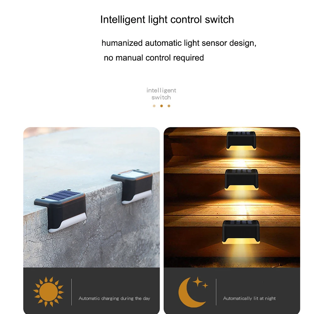 4 6 8pcs LED Solar Powered Fence Lamp Outdoor Garden Landscape Lights Waterproof Path Stair Wall Lamp Solar Balcony Fence Light 3