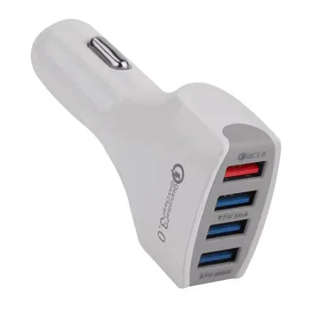

Wholesale 4USB QC3.0 Mobile Phone Car Charger Multi-port Car Charger Fast Charge One Drag Four Car Charger