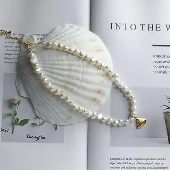 

Fashion Jewelry,Freshwater pearl sterling scallop beaded necklace, suitable for wearing to various banquet occ