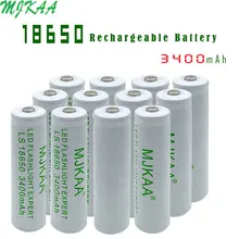 18650 Li-ion 3,7 V 3400mAh белые перезаряжаемые батареи для фонарика Handlamp