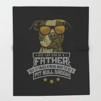 

Dog Cartoon Design Blankets Pit Bull Daddy Throw Blanket Home Primitive Decor Throw Blanket for Sofa Free Shipping