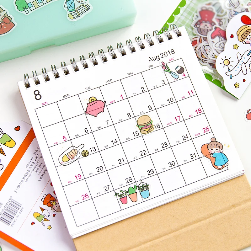 40 шт/1 лот Kawaii канцелярские наклейки s мультфильм девушка дневник планировщик путешествия декоративная наклейка на мобильный телефон Скрапбукинг DIY стикер для рукоделия