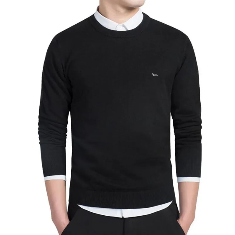 New Spring Autumn Casual Polos Jersey Men Solid Pullovers Long Sleeve 100%Cotton Harmont O-Neck Blaine Plus Size Sweaters 6