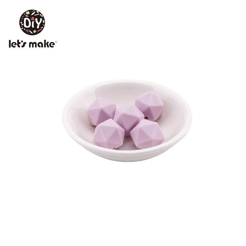 Давайте сделаем силиконовые бусины Восьмиугольные силиконовые бусины 20 шт. 14 мм BPA бесплатно Прорезыватель игрушки DIY аксессуары пустышка цепи детский Прорезыватель - Цвет: candy purple