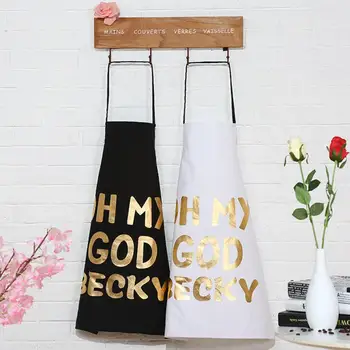 

OH MY GOD BECKY Lady Women Men Cotton Linen High-grade Kitchen Apron For Cooking Baking Crafting Gardening Restaurant Pinafore