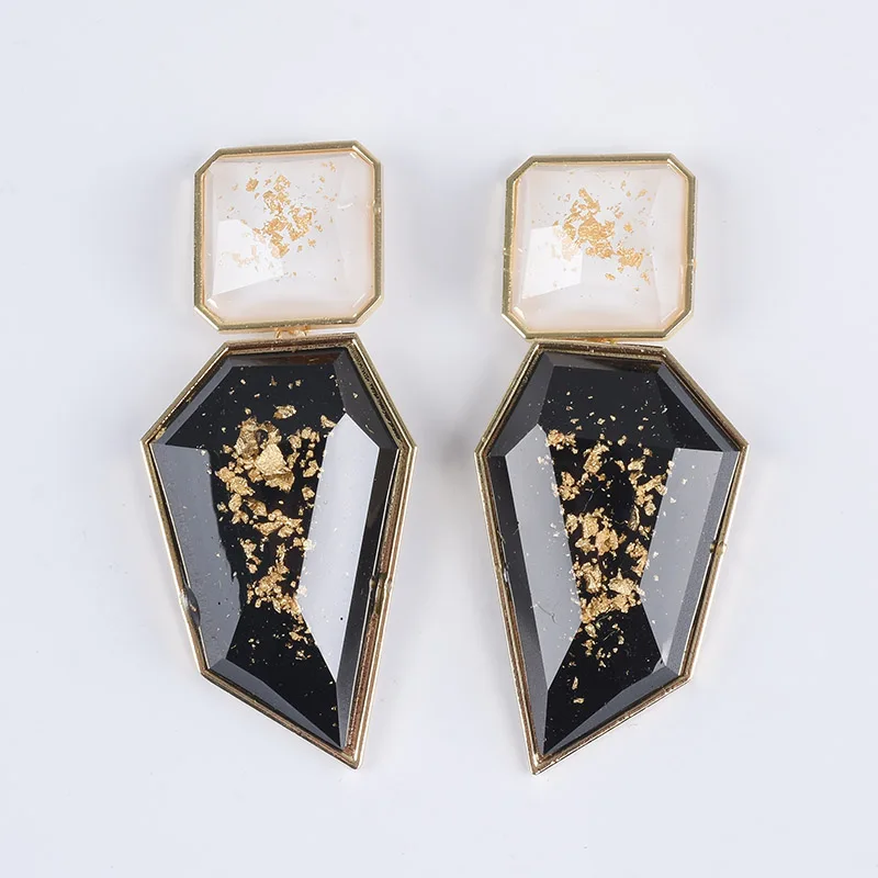 2020 ZA New Hot Fashion Earring Gold Color Resin Irregular Drop Earrings for Women Brincos Wedding Jewelry Girl Gift | Украшения и