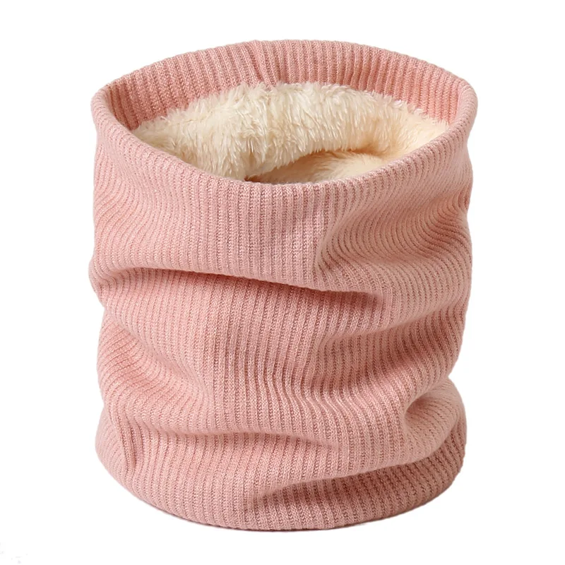 

2020 New Winter Men Women Warm Knitted Ring Scarves Thick Elastic Knit Mufflers Children Neck Warmer Boy Girl Plush Scarf Collar