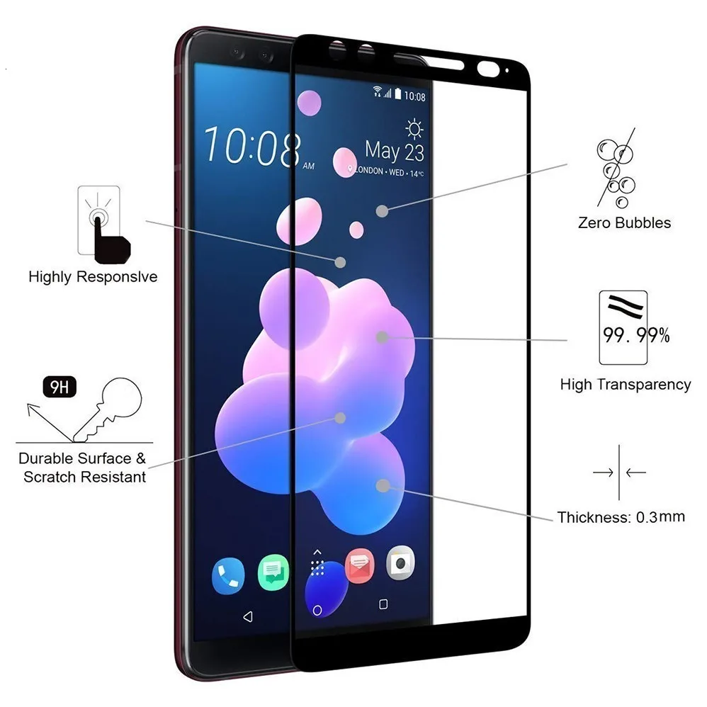 0,3 мм 2.5D полное покрытие 9H Закаленное стекло-экран протектор для htc U12/U12 Plus u12+ защита от царапин ЖК-пленка
