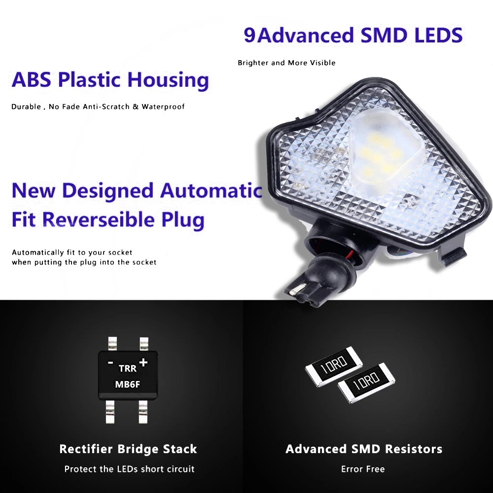 2x 9smd светодиодный светильник под боковым зеркалом для Mercedes Benz W204 W212 W176 W246 C219 W221 ACES CLS GLK класс автомобиля лужа лампа