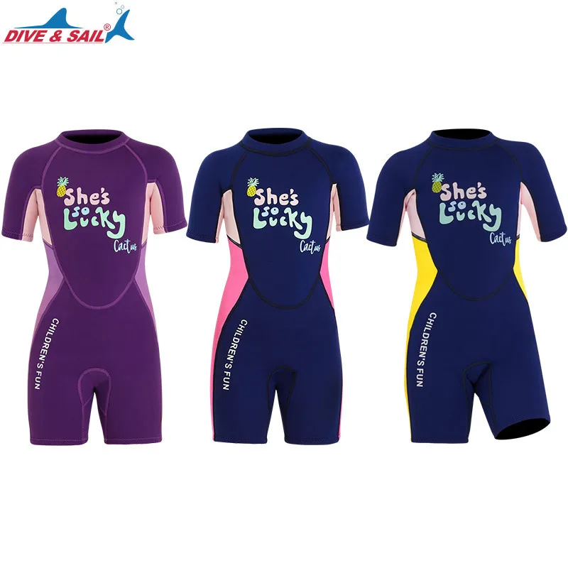 

3mm Neoprene Short Sleeve Kids Wetsuits Children's Wetsuit for Boys Girls Swimming Diving Rash Guard Surfing