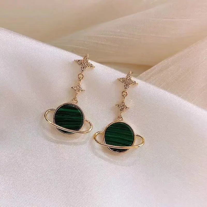 

Korean New Version Of Fashion Star Cosmic Eardrops Simple Earrings Elegant Jewelry With Elegant Temperament