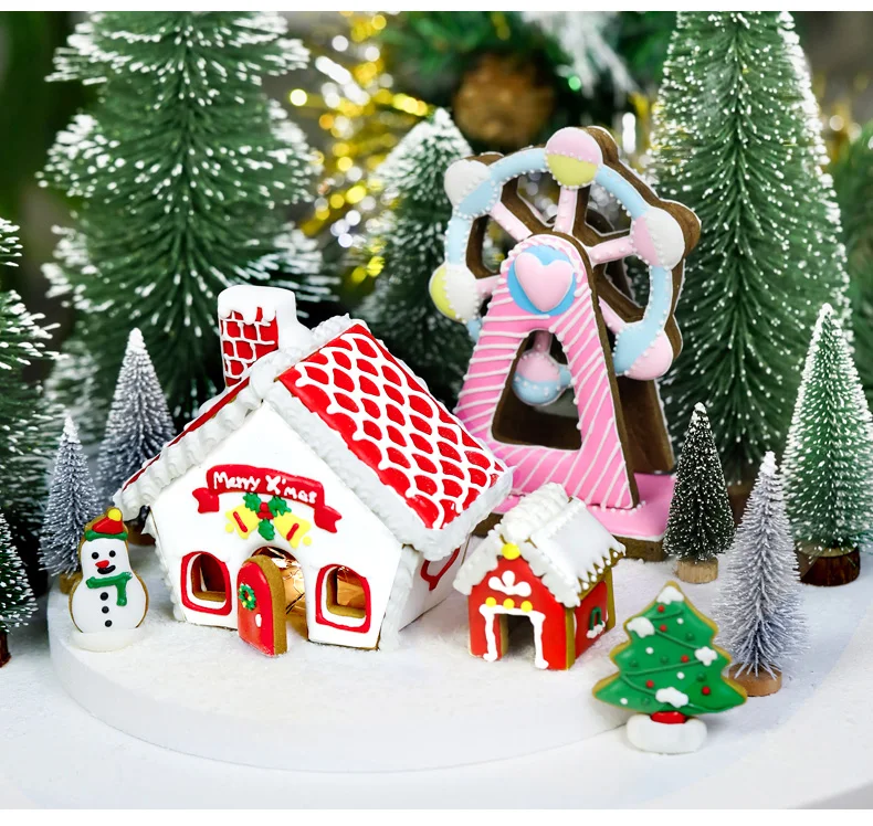 Рождественские формочки для печенья, набор формочек из нержавеющей стали, форма для помады для бисквита, инструменты для украшения торта