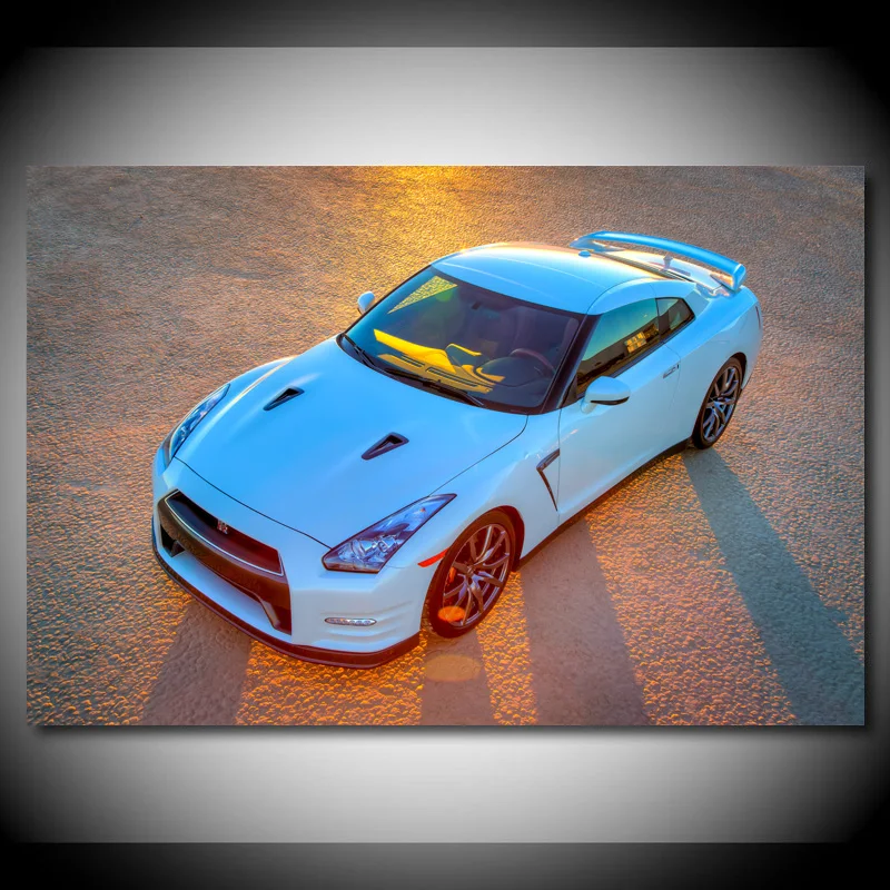 Современные художественные декоративные картины Supercars Nissan 2013 GT R металлическая настенная Картина на холсте плакаты и принты Декор для гостиной