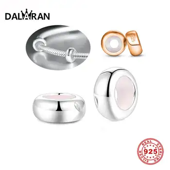 

DALARAN 2Pcs 925 Sterling Silver Positioning Beads Fit Charm Bracelet & Necklace For Women Charm Making Diy Fashion Jewelry