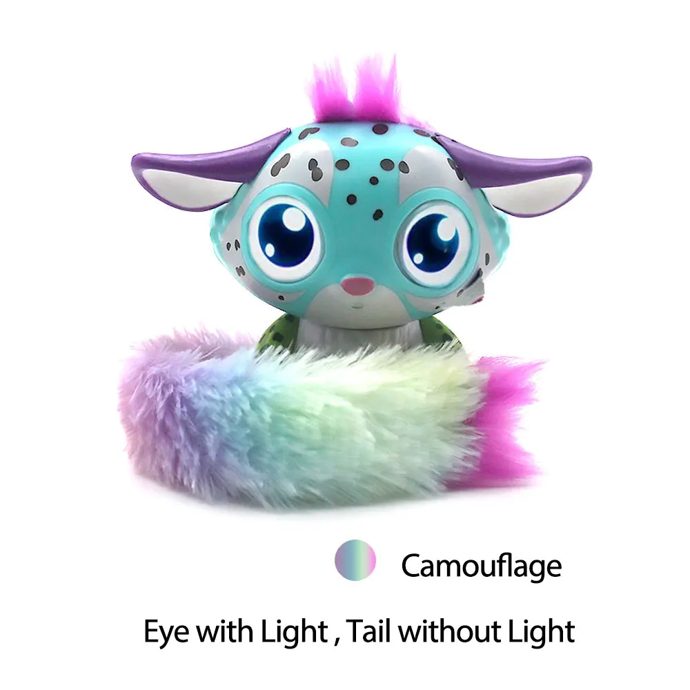 Милая плюшевая игрушка Acousto-optic Touch Interactive Pet волшебный цвет хвост фигурка лисы детские развивающие игрушки рождественские подарки для детей - Цвет: Camouflage Tail No L