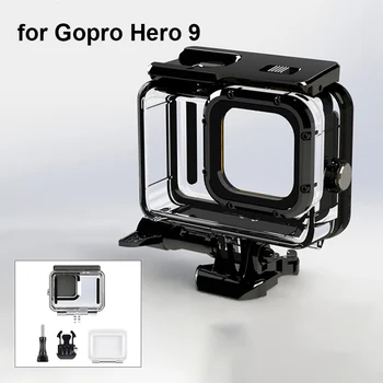 

Diving Waterproof Housing Case with Lone Screw Base Mount for Gopro Hero 9 Black Underwater Protective Shell Camera Accessories