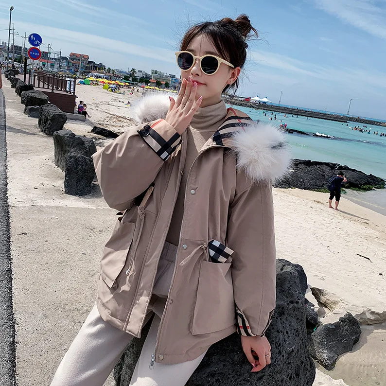 

Photo Shoot 2019 New Style down Jacket Women's Korean-style-Style Mixed Colors Casual Short Hong Kong Style Students Cotton Coat