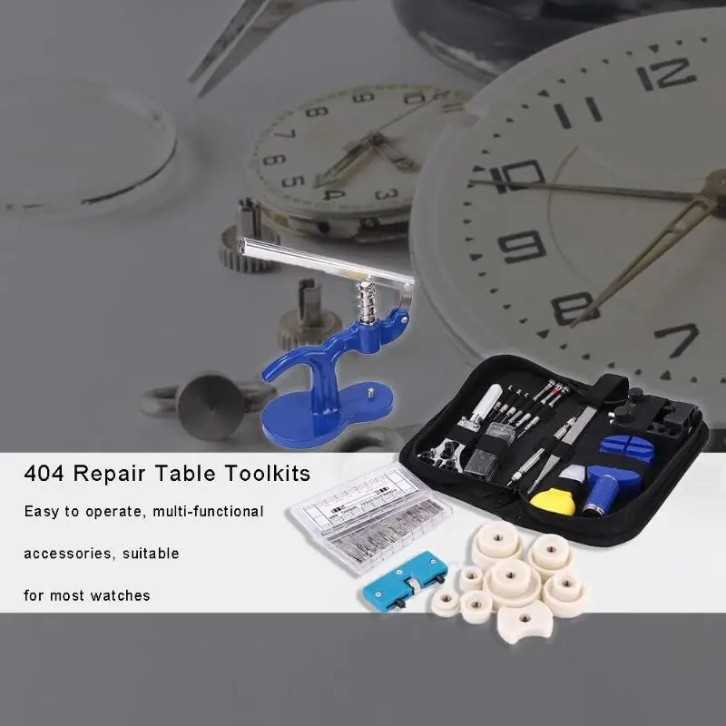 404 шт. часы для открывания сзади, набор для ремонта часов, Прочный Комбинированный ремень для снятия батареи 21x15,5x14 см