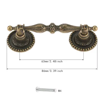 Antique Bronze Handle Vintage Pull Brass Knob 8624mm Europe style Lace Cabinet Drawer Kitchen Decor Furniture Hardware wscrew