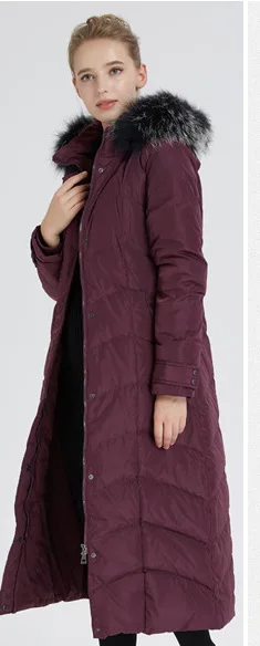 Purple Silver Fox AYUNSUE 90% белое пуховое пальто размера плюс, Корейская пуховая куртка с воротником из лисьего меха, зимнее пальто с капюшоном, женская одежда yy1985 - Цвет: Purple Silver Fox
