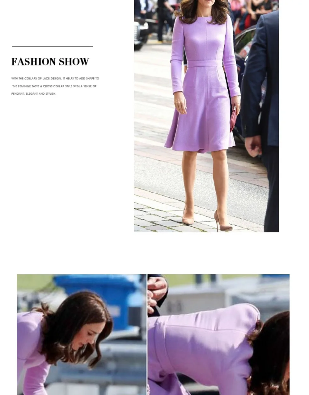 Noble Fashion Women Dresses O Neck High Waist A-Line Long Sleeve Dresses Knee Length Casual Street Style Office Lady Dress Z2776