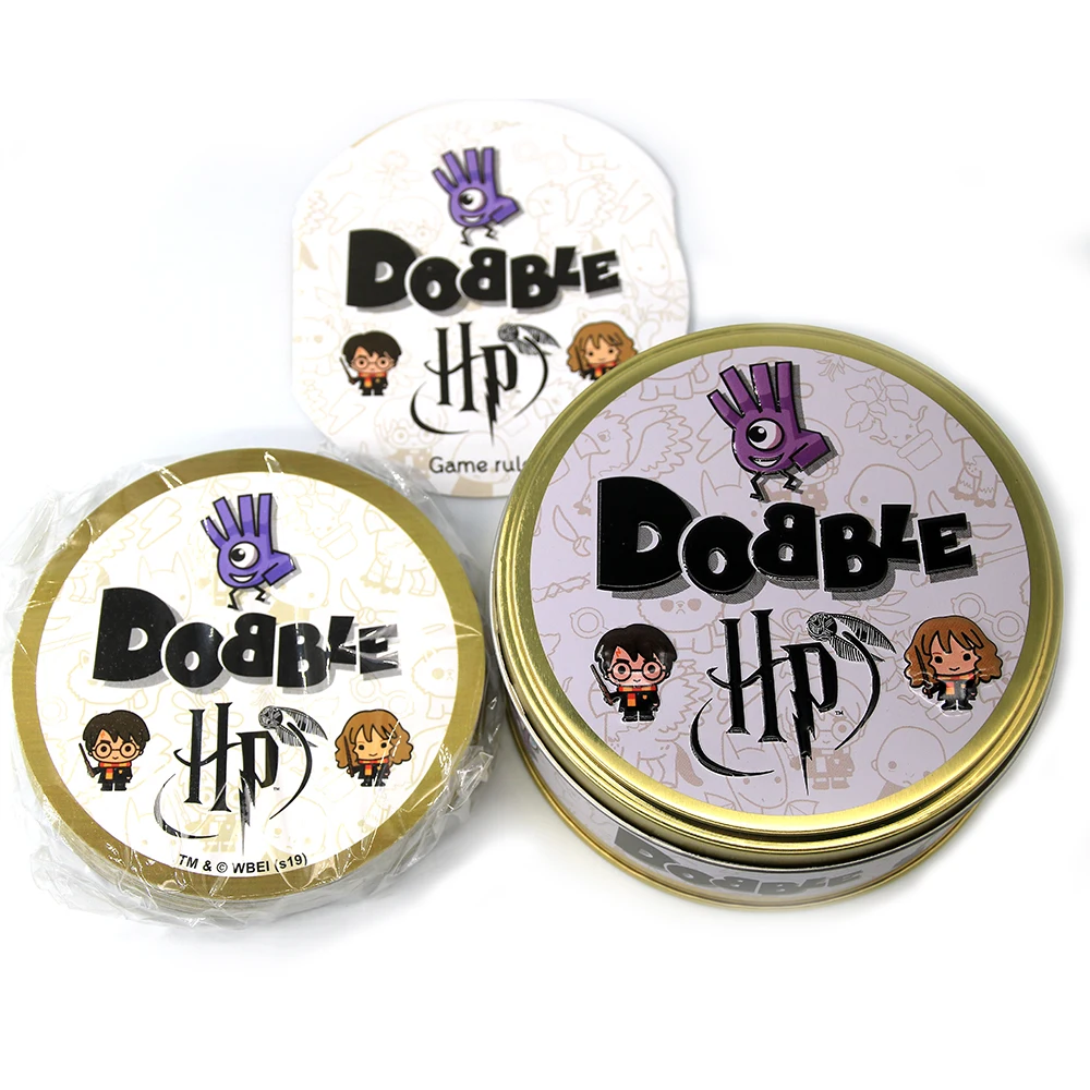 Dobble HP-Juego de mesa HP Spot It animal Jr, caja de hierro, 55 cartas, Hermione Sports Go, Camping, Hip-juego para niños, regalo en inglés
