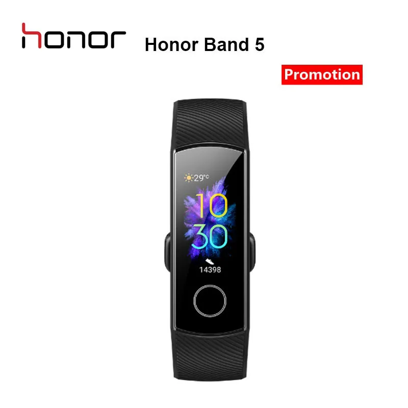 Смарт-браслет Honor Band 5 с функцией распознавания сердечного ритма Пульсоксиметр сна Nap smartwatch 0,9" AMOLED цветной экран