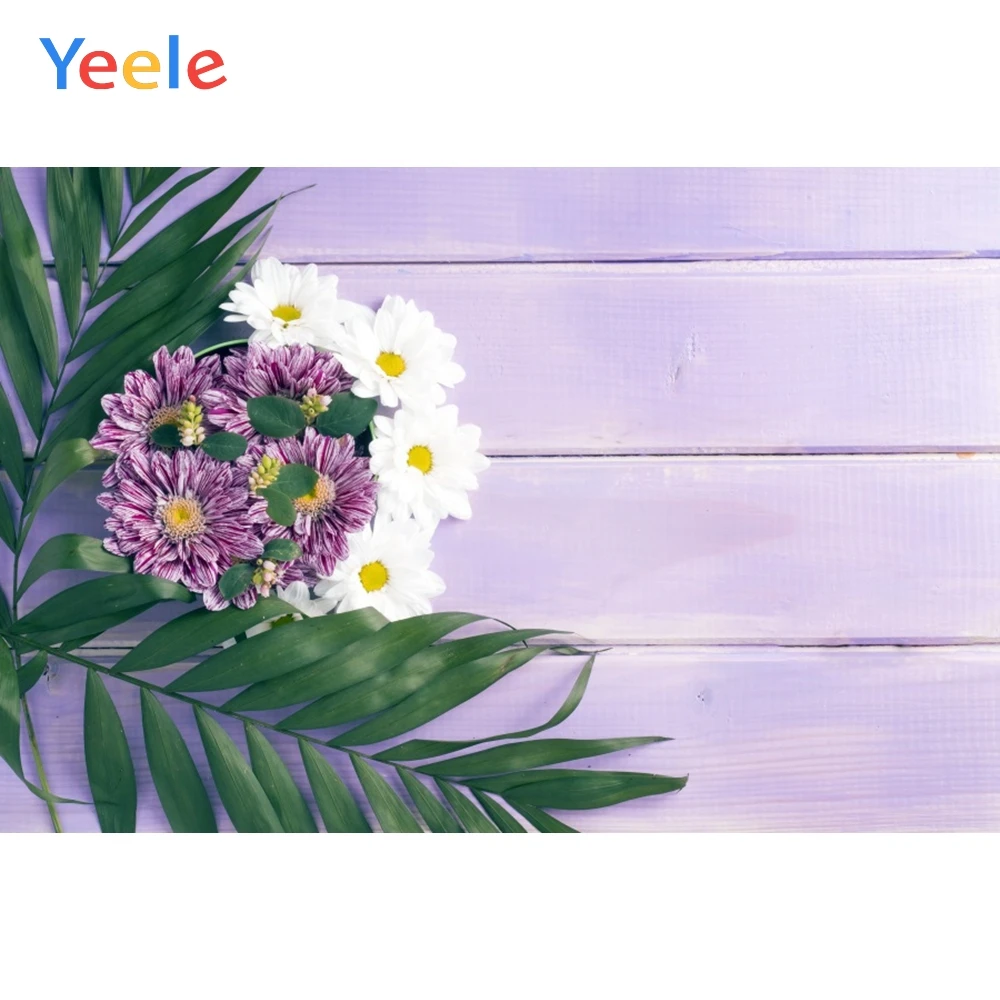 Yeele в виде пурпурных цветов фон с изображением деревянных доскок текстура сцены