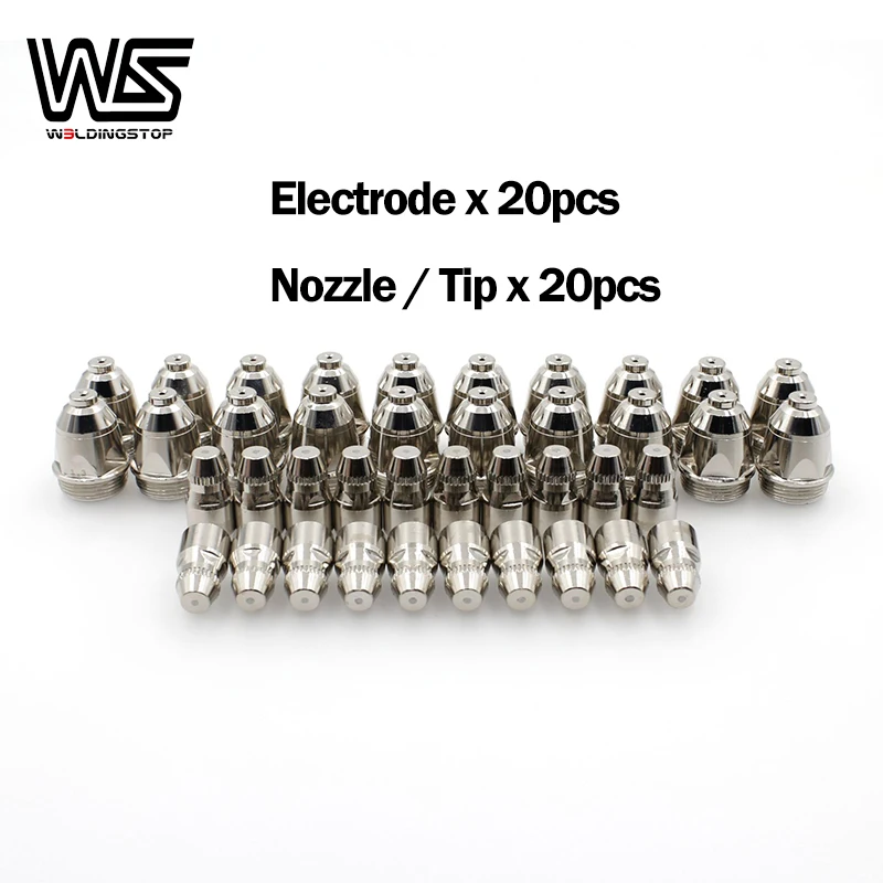 

P80 plasma cutter torch consumables Hafnium electrode & 1.1mm nozzle tips 40 pcs