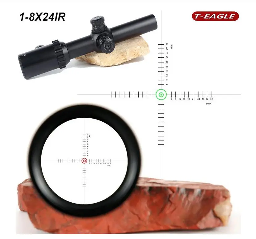 T-Eagle 1-8X24IR тактический прицел для AirRifle sniper охотничья Оптика прицел для стрельбы и на открытом воздухе