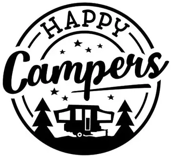 

Creativity Happy Campers Stars Car Stickers and Decals Rear Windshield Window Cover Scratches Decoration Accessories PVC9cm X9cm