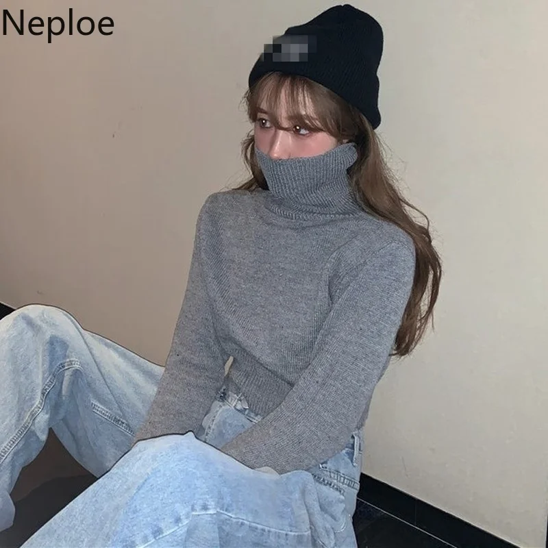 Neploe, водолазка, пуловер, длинный рукав, толстый теплый свитер, сексуальный, открытая, пиломатериал, рубашка, Pull Femme, Осень-зима, однотонный, 48387
