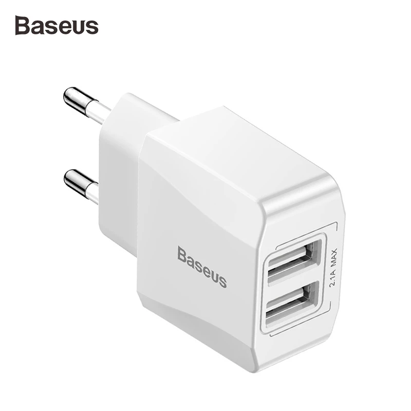 Baseus зарядное устройство с двумя usb-портами, настенное зарядное устройство для мобильного телефона, зарядное устройство с европейской вилкой для iPhone, iPad, samsung, Xiaomi, зарядное устройство для телефона