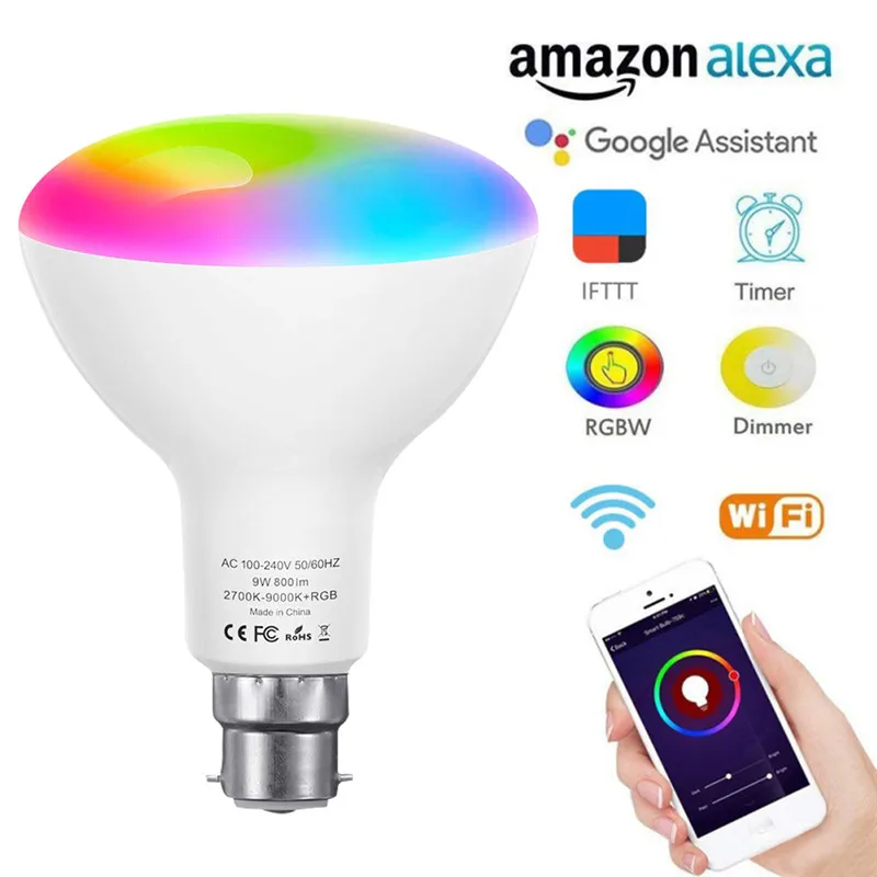 10 Вт 900lm Wifi умная лампа E27/E26/B22 Dimmable группа умный дом светодиодный светильник лампа совместимый с Alexa Google Home приложение дистанционного управления