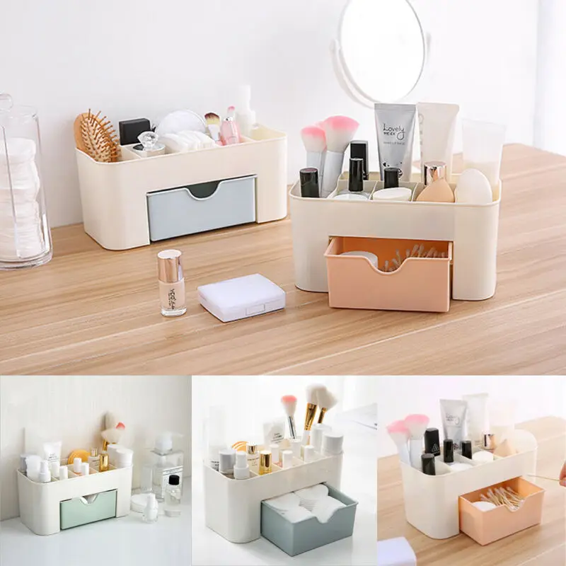 

Multifunction Plastic Makeup Organizer Box Jewelry Necklace Nail Polish Earring Makeup Box Home Desktop Organizer For Cosmetics