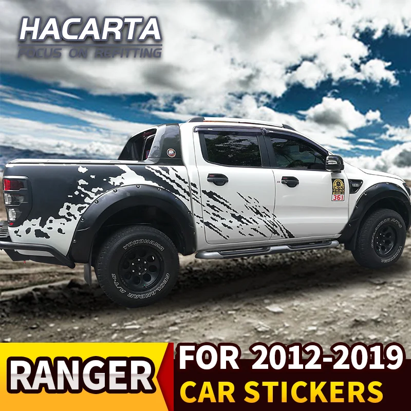 Для Ranger 2012- наклейки для автомобиля черные Потяните цветы рейнджеры пикапы модифицированные автомобильные передние стороны Raptor F150 наклейки