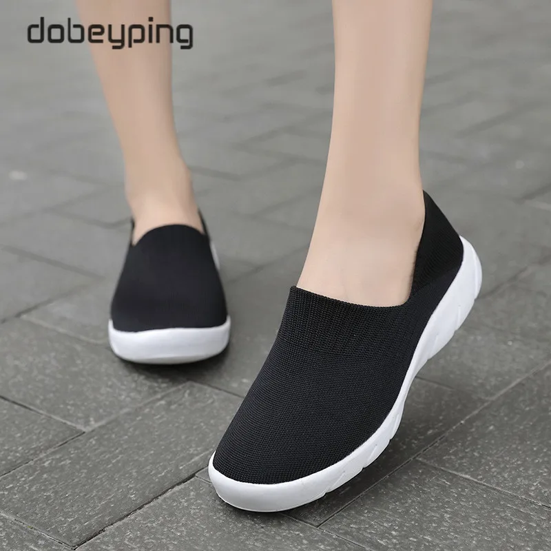 

Knitting Sock Women Sneakers New Spring Autumn Slip On Casual Female Flats Woman Plus Size Loafers Soft Walking Ladies Footwear