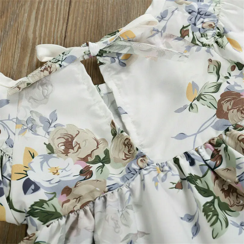 Imcute/модные комплекты с платьем для новорожденных, одежда для маленьких девочек топы с цветочным принтом, платья Короткие штаны-шаровары, летняя одежда