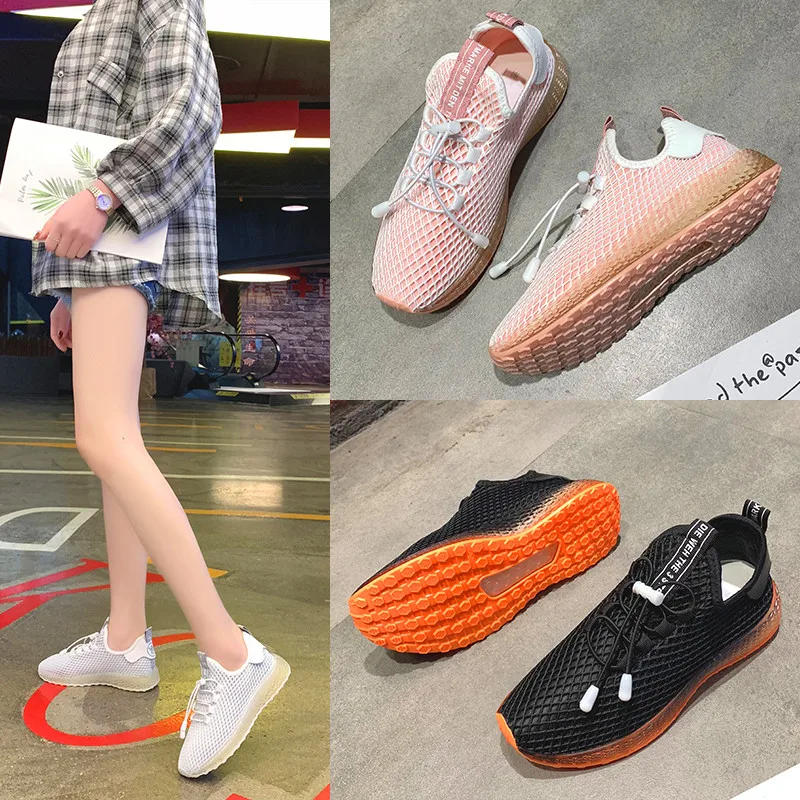 

Simple and lightweight women's sneakers flexible casual flat shoes breathable and comfortable dry mesh women's vulcanized shoes