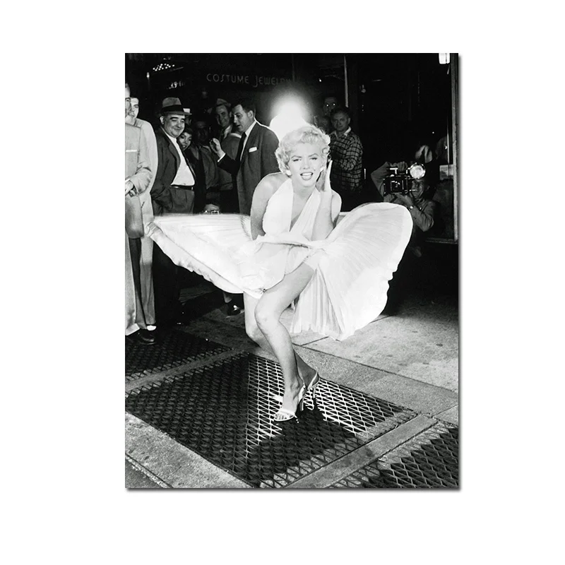 Marilyn Monroe 100 Самоотверженный черно-белый плакат Мэрилин Монро полотно с рисунком для декорирования картины для гостиной стены моды холст искусство - Цвет: Marilyn Monroe 100
