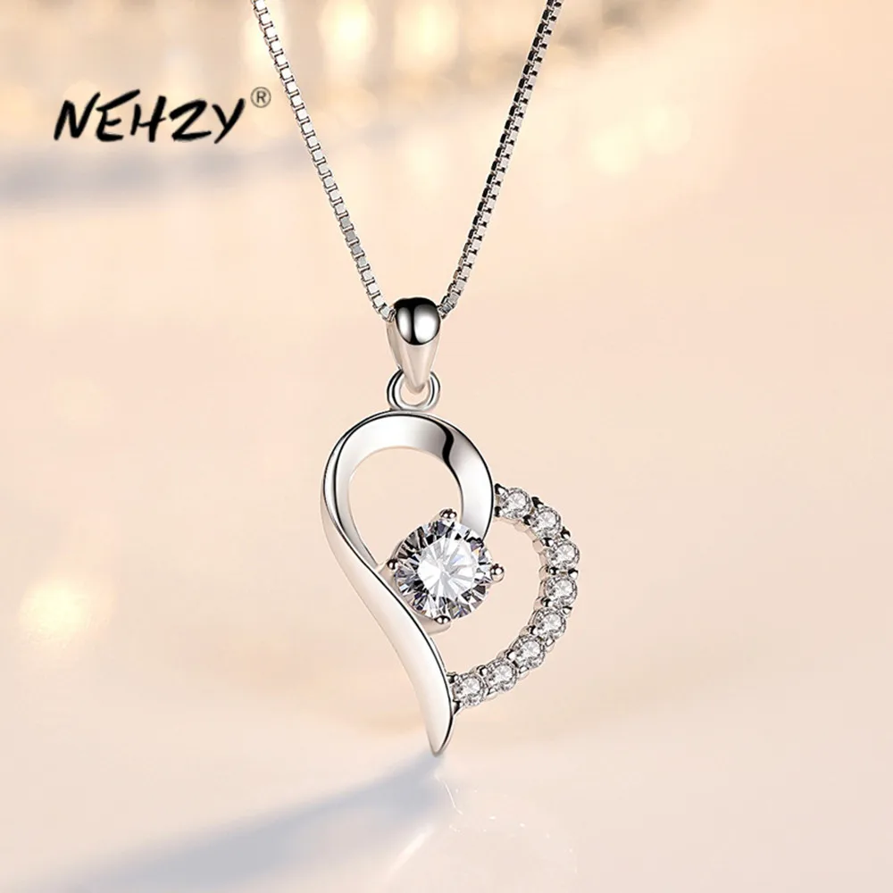 Best Buy Heart Pendant Necklace Zircon Fashion Jewelry Crystal NEHZY 925-Sterling-Silver Woman 1gNWb9Bql59