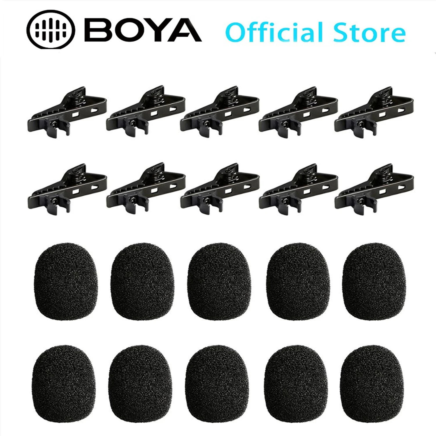 gaming microphone 10 pcs Mic Clip and Foam Windscreen of Lavalier microphone Compatible with BY-M1/WM8 PRO and More headset with mic
