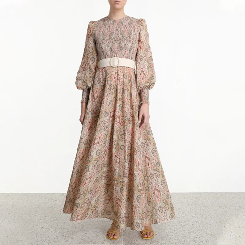 

New fund of autumn round collar restoring ancient ways of tall waist with a belt embossing socialite dress dress