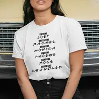 Brief Gedruckt Freunde Tv Show Frauen T Shirt Essen Wie Joey Kleid Wie Rachel T-shirts Kurzarm Graphic Tees Tops ropa Mujer