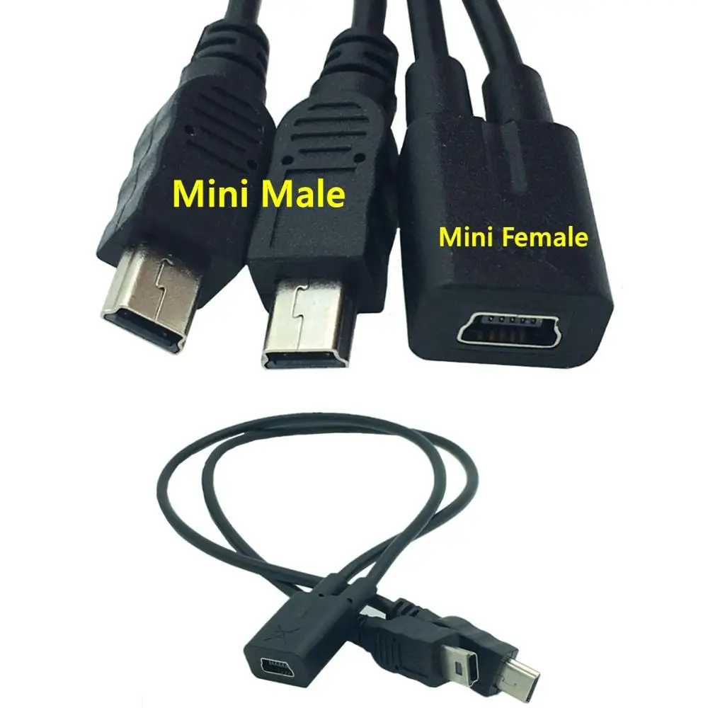 Мини USB отклонения в размерах на 1 2 Y сплиттер кабель 0 Mini 5 контактный разъем для