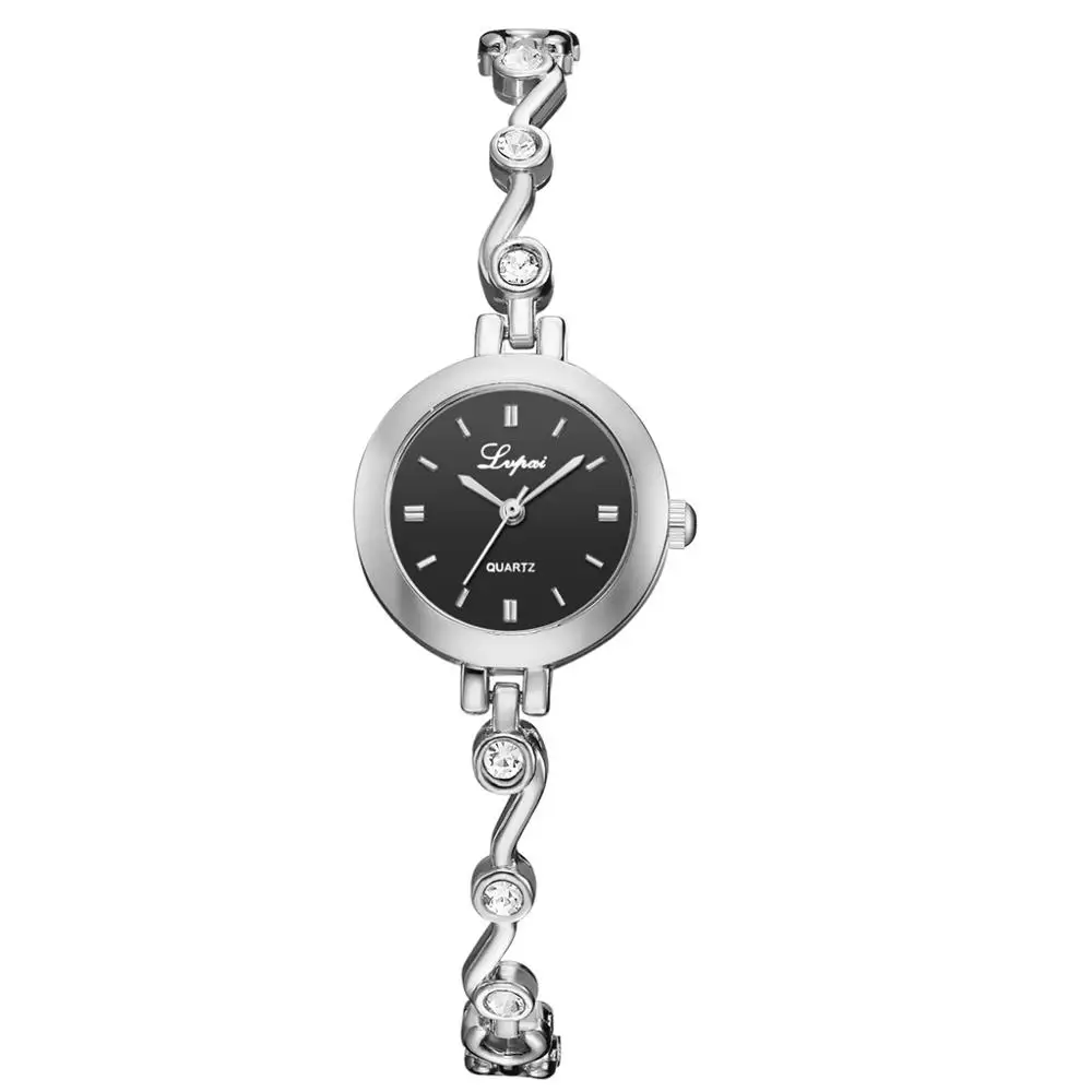 Lvpai Брендовые женские кварцевые часы модные женские наручные часы браслет Роскошный лучший подарок вечерние часы Montre Femme - Цвет: 1077 Sliver Black