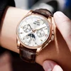 OUPINKE Luxury Watch For Man Top Brand Mechanical Wrist Watches Sapphire Glass Waterproof Leather Strap Automatic Watch Men 3189 4
