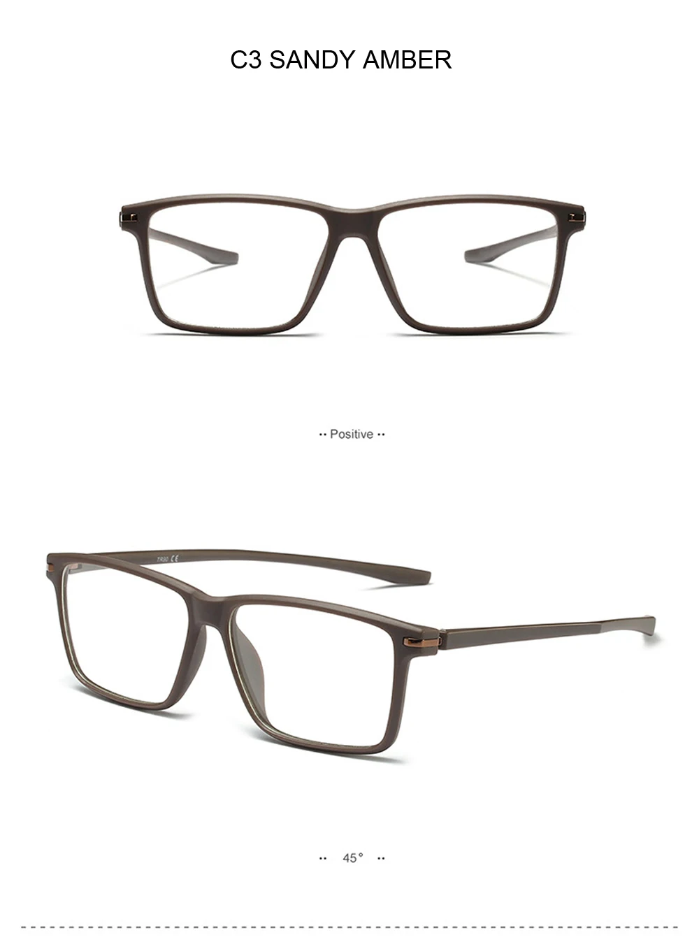 Мужские модные очки Квадратные оптические оправы BSM8026 могут быть оснащены миопическая линза TR90 очки песочные черные очки