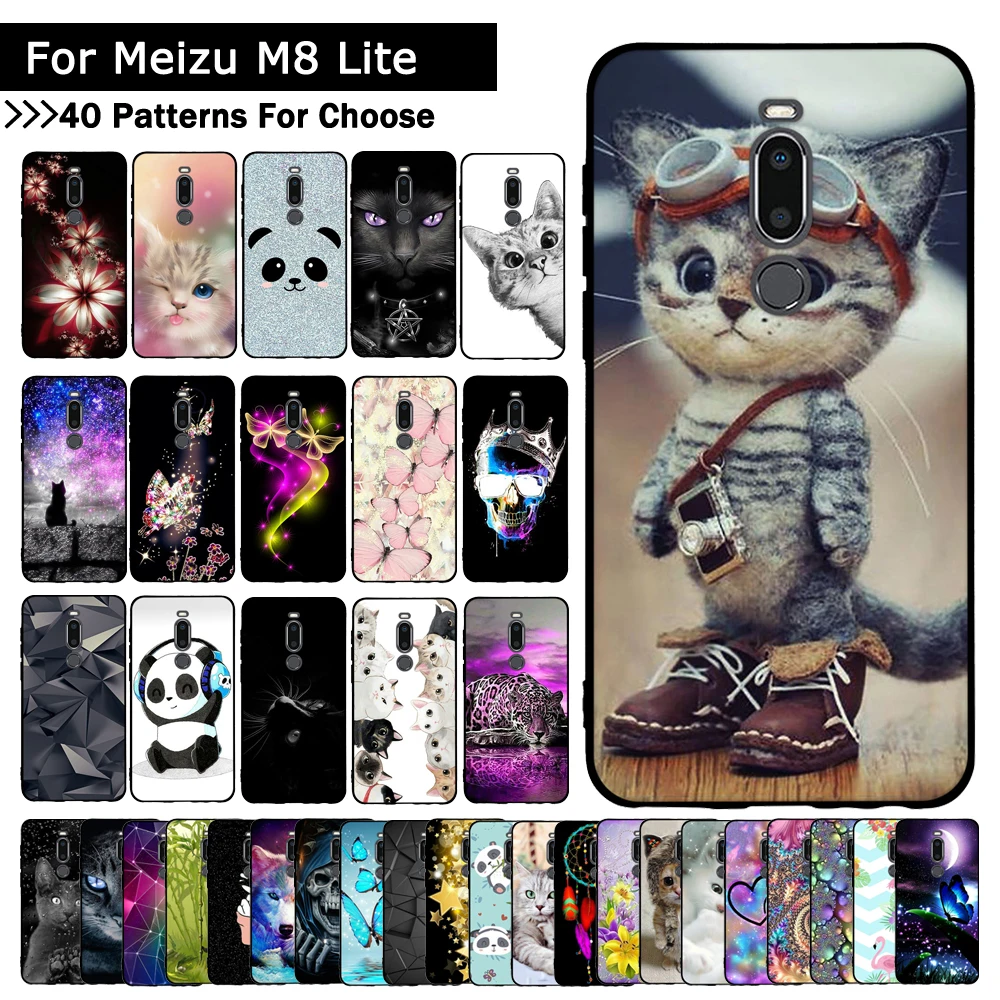 Phone Case For Meizu M8 Cover Silicone Soft Flower Coque Lite TPU Cases for X8 Fundas | Мобильные телефоны и аксессуары