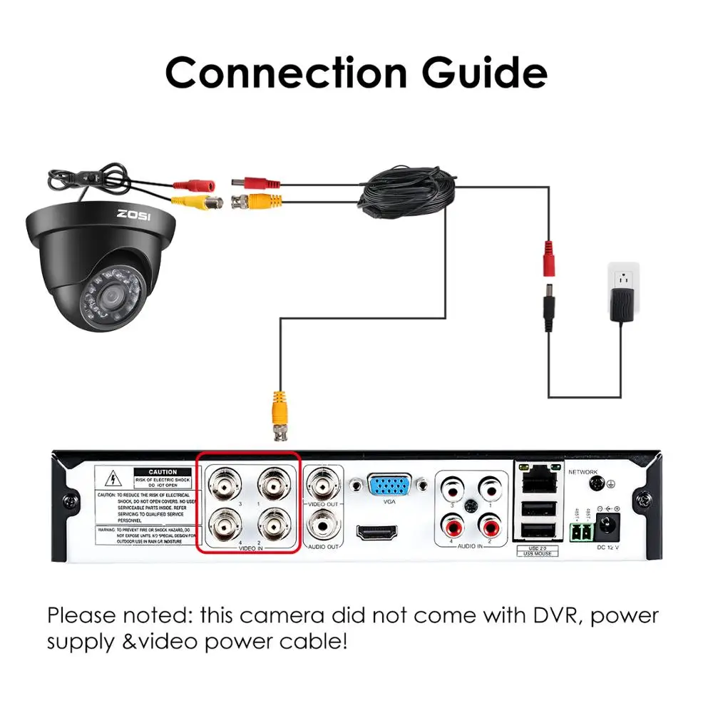 ZOSI 8CH CCTV система 8CH сеть TVI DVR с 1 ТБ HDD 4 шт. 1280TVL IR Всепогодная система камер домашней безопасности комплекты видеонаблюдения
